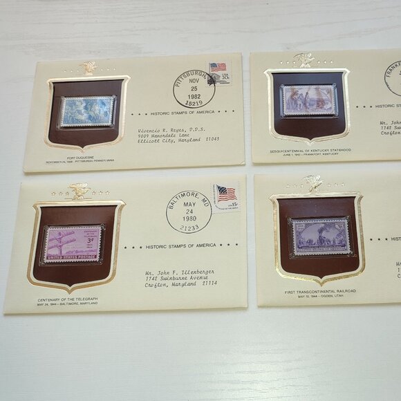 Lot 4 Pcs Encapsulated Stamps FDC Anniversary Trains Kentucky Telecomm Pittsburg - Picture 1 of 10